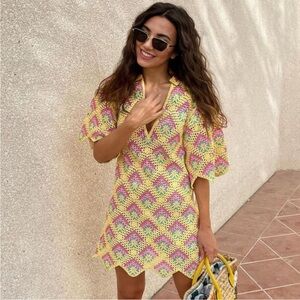 Zara Crochet Mini Dress Small